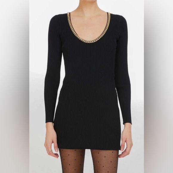 GENERATION LOVE Dolly Chain Sweater Dress in Black NWT - Picture 3 of 4